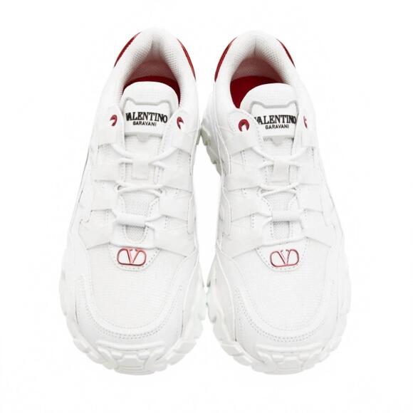NEW VALENTINO GARAVANI men’s climbers vlogo low-top sneakers in red/white